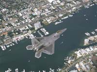 F/A-22 Raptor over Destin Harbor in Northwest Florida